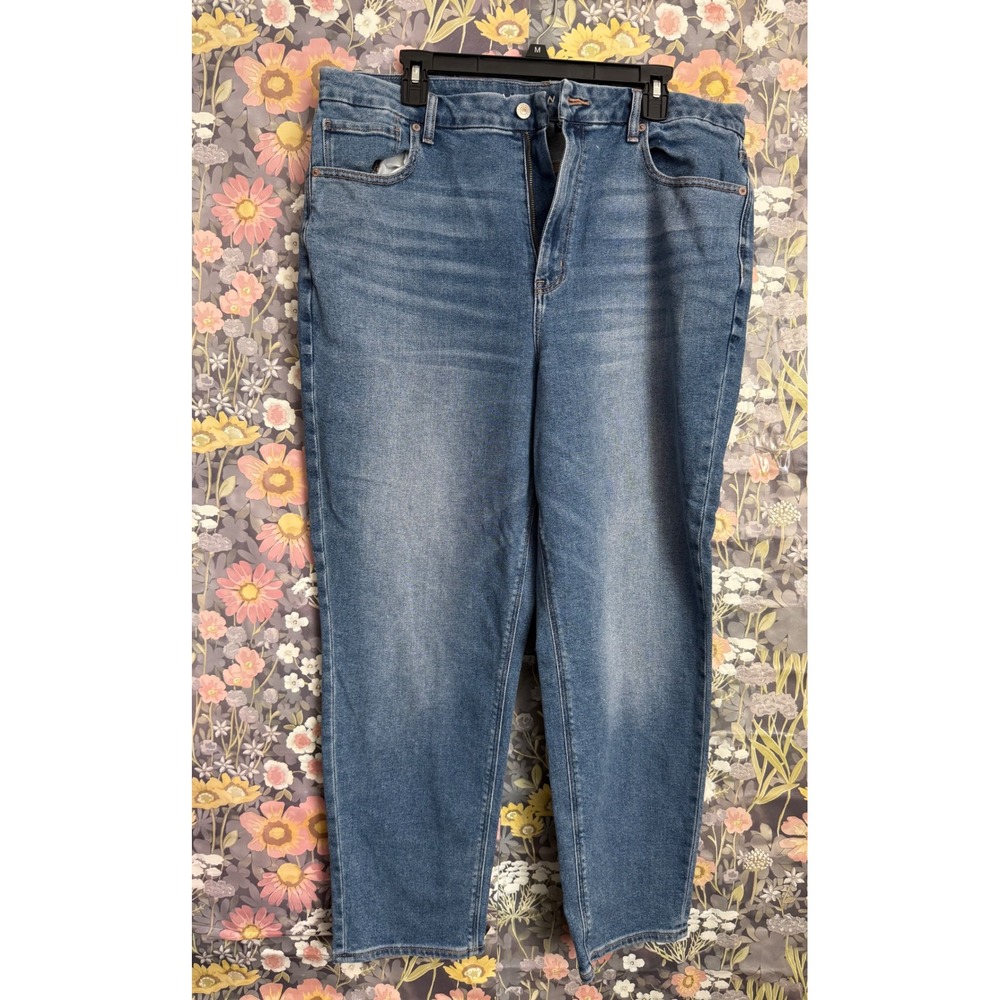 American Eagle Outfitters Women Jeans Blue Stretch Classic Fit Size 18 curvy mom